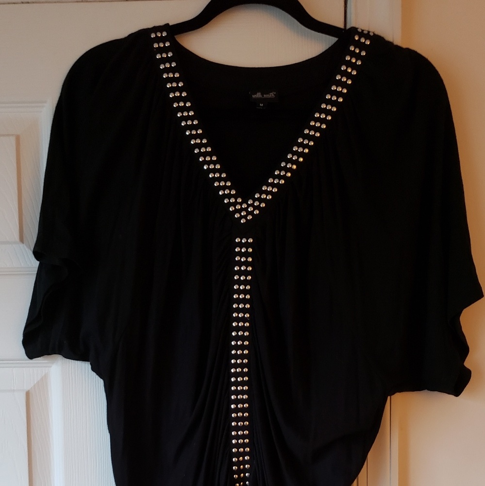 Black studded mini dress/blouse